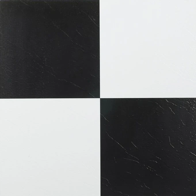 Achim Nexus Self Adhesive Vinyl Floor Tile - 20 Tiles/20 Sq. Ft., 12x12, Black & White 3 Achim Nexus Self Adhesive Vinyl Floor Tile - 20 Tiles/20 Sq. Ft., 12x12, Black & White