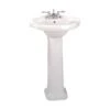 Portsmouth 22 In. Corner Pedestal Combo Bathroom Sink In White With Overflow