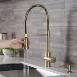 Britt Single-Handle Pull Down Sprayer Kitchen Faucet In Brushed Gold -Master Locks Shop 1fcd7b4fb33d50f1bf5fbe9108ce5bc3 1800x1800