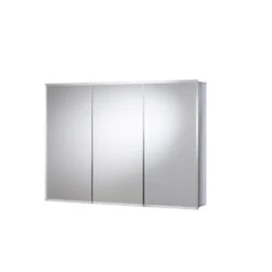 36 In. W X 26 In. H X 5-1/4 In. D Frameless Aluminum Recessed Or Surface-Mount Medicine Cabinet With Easy Hang System