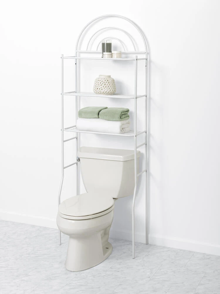 Zenna Home® 24"W X 68"H White Over-the-Toilet Storage Shelves 3 Zenna Home® 24"W X 68"H White Over-the-Toilet Storage Shelves