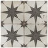 Merola Tile Kings Star Nero 17-5/8"x17-5/8" Ceramic F/W Tile