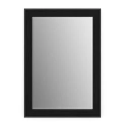 33 In. W X 47 In. H (L1) Framed Rectangular Deluxe Glass Bathroom Vanity Mirror In Matte Black