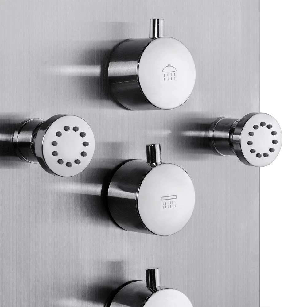 65 In. 8-Jet Rainfall Shower Panel System With Rainfall Waterfall Shower Head And Shower Wand In Stainless Steel 10 65 In. 8-Jet Rainfall Shower Panel System With Rainfall Waterfall Shower Head And Shower Wand In Stainless Steel - Image 8