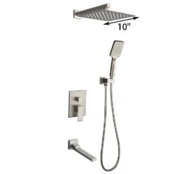3-Spray With 2.5 GPM 10 In. 3 Functions Tub Wall Mount Dual Shower Heads In Spot In Brushed Nickle (Valve Included) -Master Locks Shop 2a7adccb04ff32d4755c24027b4225e9 1800x1800