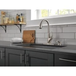 DeLuca Single-Handle Pull-Down Sprayer Kitchen Faucet With ShieldSpray Technology And Soap Dispenser In Stainless -Master Locks Shop 2b06a5f65e208ca36100f270223756f0 1800x1800