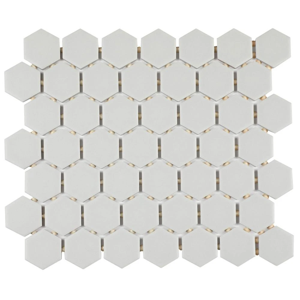 Daltile Restore Matte Black Hexagon 10 In. X 12 In. X 6.35 Mm Glazed Ceramic Mosaic Tile (0.81 Sq. Ft./piece) 6 Daltile Restore Matte Black Hexagon 10 In. X 12 In. X 6.35 Mm Glazed Ceramic Mosaic Tile (0.81 Sq. Ft./piece) - Image 4