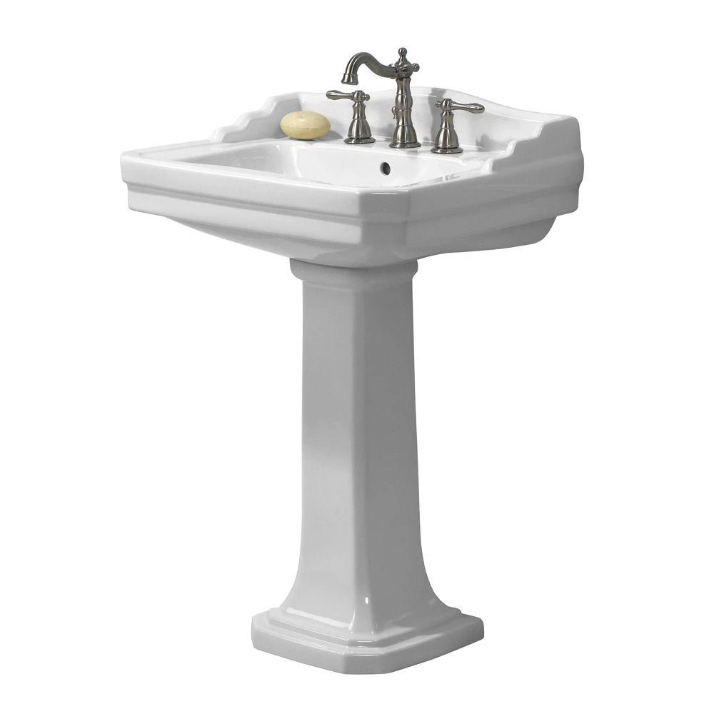 Foremost Series 1930 Lavatory And Pedestal Combo In White 3 Foremost Series 1930 Lavatory And Pedestal Combo In White