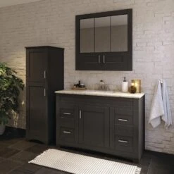 MagickWoods Elements Brighton 18"W X 22"D X 60"H Dark Chocolate Linen Cabinet -Master Locks Shop 30204 lifestyle3 mw 1800x1800