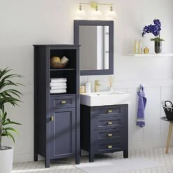 MagickWoods Montgomery 19"W X 18-1/2"D X 60"H Midnight Blue Linen Cabinet 24 MagickWoods Montgomery 19"W X 18-1/2"D X 60"H Midnight Blue Linen Cabinet -Master Locks Shop 31019 scene2 mw 1800x1800