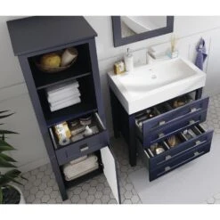 MagickWoods Montgomery 19"W X 18-1/2"D X 60"H Midnight Blue Linen Cabinet 26 MagickWoods Montgomery 19"W X 18-1/2"D X 60"H Midnight Blue Linen Cabinet -Master Locks Shop 31019 scene4 mw 1800x1800