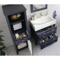MagickWoods Montgomery 19"W X 18-1/2"D X 60"H Midnight Blue Linen Cabinet 27 MagickWoods Montgomery 19"W X 18-1/2"D X 60"H Midnight Blue Linen Cabinet -Master Locks Shop 31019 scene5 mw 1800x1800