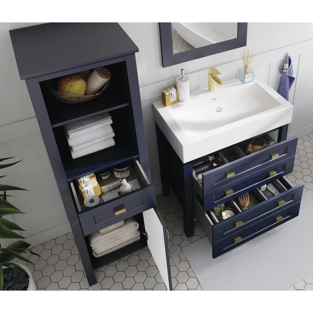 MagickWoods Montgomery 19"W X 18-1/2"D X 60"H Midnight Blue Linen Cabinet 12 MagickWoods Montgomery 19"W X 18-1/2"D X 60"H Midnight Blue Linen Cabinet - Image 10