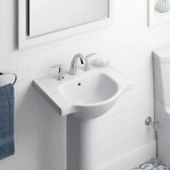 KOHLER Veer 21 In. Vitreous China Pedestal Sink Basin In White With Overflow Drain -Master Locks Shop 3263e835f095771c701756f7dcc60815 1800x1800