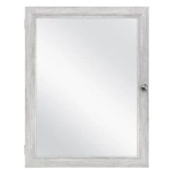 20 In. X 26 In. Recessed Or Surface Mount Framed Medicine Cabinet In Gray