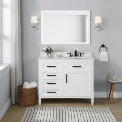 40.00 In. W X 28.00 In. H Framed Rectangular Bathroom Vanity Mirror In White -Master Locks Shop 34749d9497ed4122fedb93f95626d2e6 1800x1800