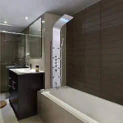 63 In. 8-Jet Shower Panel System In Stainless Steel With Rainfall Waterfall LED Shower Head And Hand Shower Wand -Master Locks Shop 391ff534f26f7093e6ffc6ed6f65e086 1800x1800