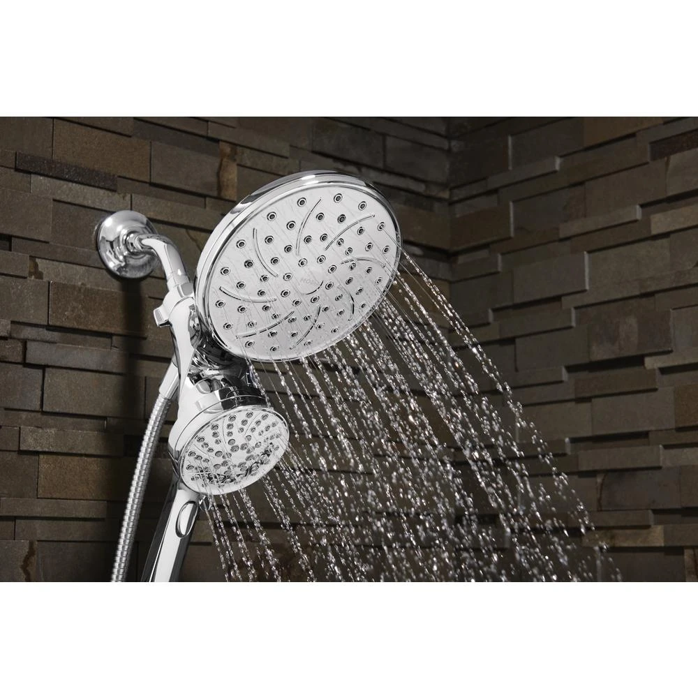 Attract 6-spray 6.75 In. Dual Shower Head And Handheld Shower Head In Chrome 4 Attract 6-spray 6.75 In. Dual Shower Head And Handheld Shower Head In Chrome - Image 2