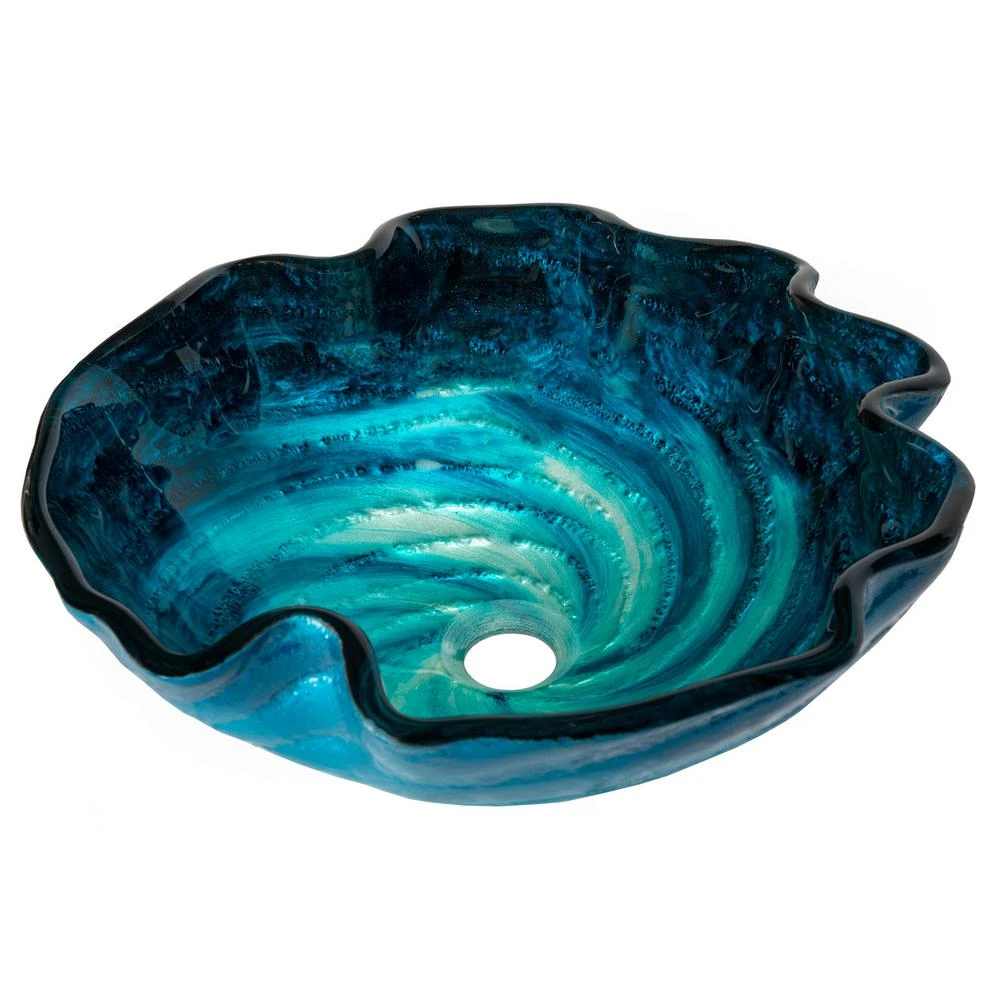 Eden Bath Caribbean Wave Glass Vessel Sink In Blue 3 Eden Bath Caribbean Wave Glass Vessel Sink In Blue