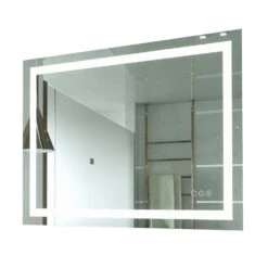 40 In. X 32 In. Single Frameless LED Lighted Bathroom Wall Mounted Mirror
