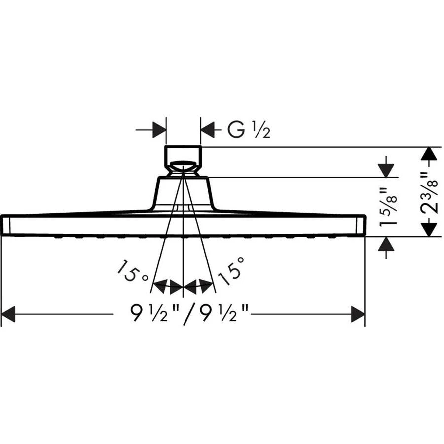 Hansgrohe Crometta Chrome 1-Spray Rain Shower Head 2-GPM (7.6-LPM) 3 Hansgrohe Crometta Chrome 1-Spray Rain Shower Head 2-GPM (7.6-LPM)