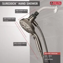 SureDock 7-Spray 5 In. Single Wall Mount Handheld H2Okinetic Shower Head In SpotShield Brushed Nickel 19 SureDock 7-Spray 5 In. Single Wall Mount Handheld H2Okinetic Shower Head In SpotShield Brushed Nickel -Master Locks Shop 410190e7a7573c974d4bde1b83f75aa5 1800x1800