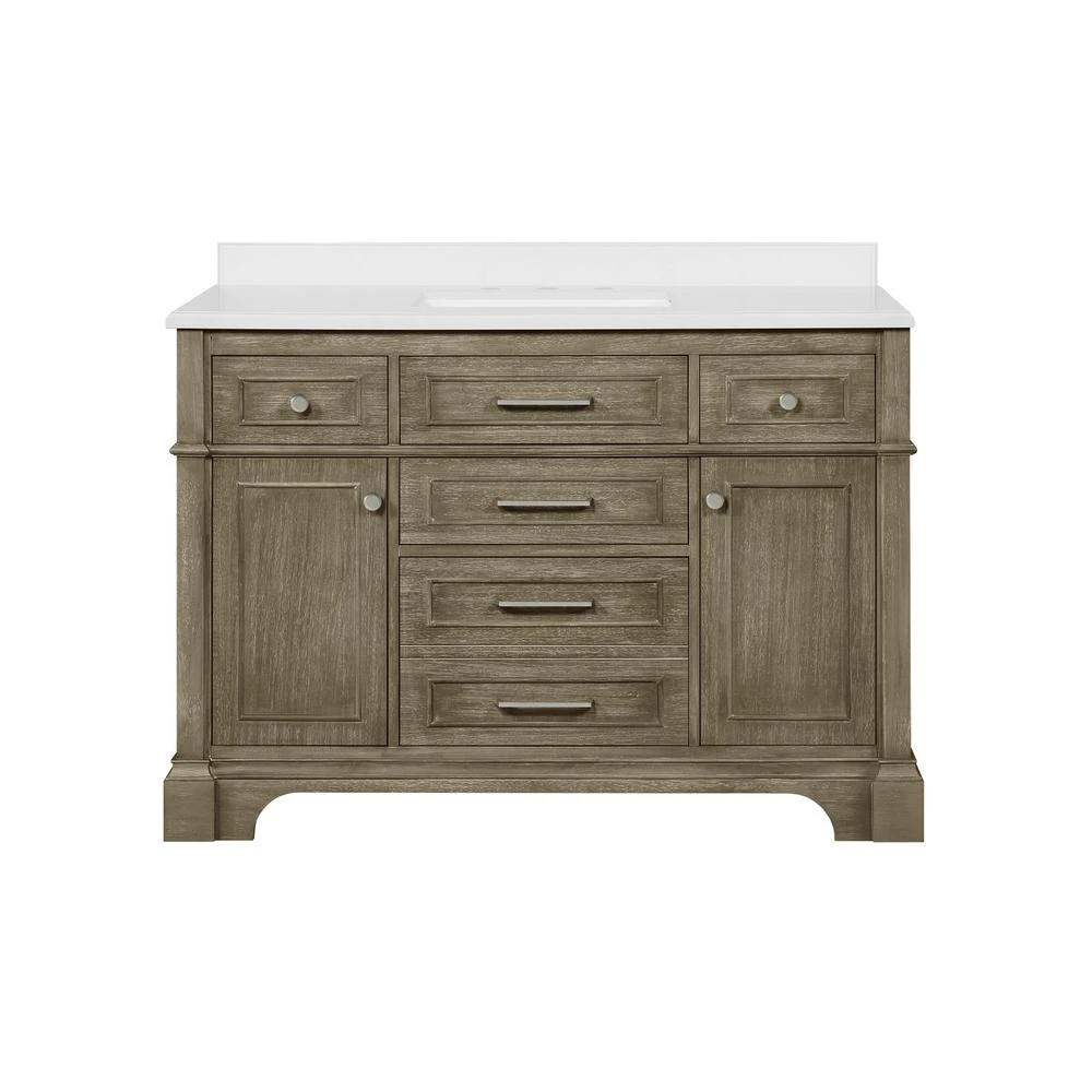 Melpark 48 In. W X 22 In. D Bath Vanity In White With Cultured Marble Vanity Top In White With White Sink 19 Melpark 48 In. W X 22 In. D Bath Vanity In White With Cultured Marble Vanity Top In White With White Sink - Image 17