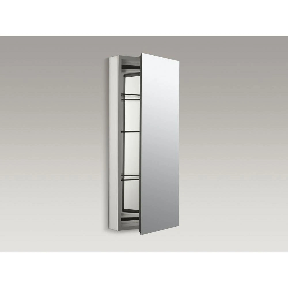 Catalan 15 In. W X 36 In. H Aluminum Single-Door Recessed Or Surface Mount Medicine Cabinet 4 Catalan 15 In. W X 36 In. H Aluminum Single-Door Recessed Or Surface Mount Medicine Cabinet - Image 2
