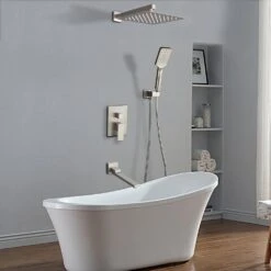 3-Spray With 2.5 GPM 10 In. 3 Functions Tub Wall Mount Dual Shower Heads In Spot In Brushed Nickle (Valve Included) -Master Locks Shop 4486eb156454c477fc130f144708af34 1800x1800