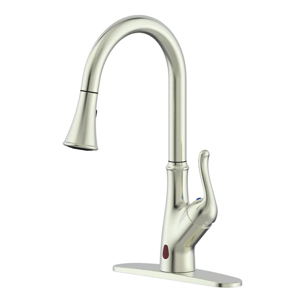 Brisbane Single-Handle Pull Down Sprayer Sensor Kitchen Faucet Brushed Nickel 3 Brisbane Single-Handle Pull Down Sprayer Sensor Kitchen Faucet Brushed Nickel