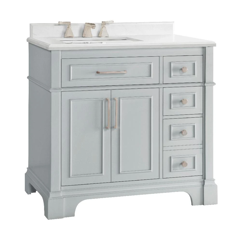 Melpark 48 In. W X 22 In. D Bath Vanity In White With Cultured Marble Vanity Top In White With White Sink 13 Melpark 48 In. W X 22 In. D Bath Vanity In White With Cultured Marble Vanity Top In White With White Sink - Image 11