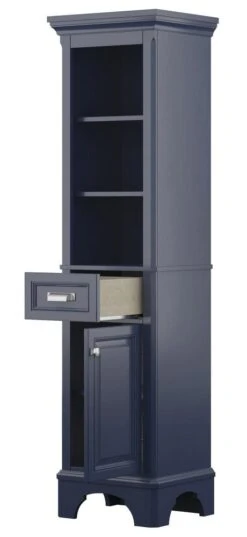 Foremost® Williamson 18"W X 67-1/2"H Aegean Blue Linen Cabinet 12 Foremost® Williamson 18"W X 67-1/2"H Aegean Blue Linen Cabinet -Master Locks Shop 4838041 ANGLE OPEN 1800x1800
