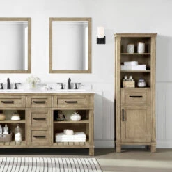 Ove Decors Riverland 22''W X 16"D X 65"H Antique Oak Linen Cabinet 10 Ove Decors Riverland 22''W X 16"D X 65"H Antique Oak Linen Cabinet -Master Locks Shop 4838074 P ALT1 1800x1800