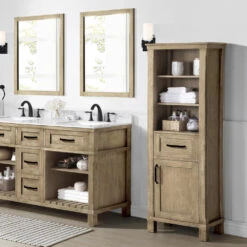 Ove Decors Riverland 22''W X 16"D X 65"H Antique Oak Linen Cabinet 12 Ove Decors Riverland 22''W X 16"D X 65"H Antique Oak Linen Cabinet -Master Locks Shop 4838074 P ALT3 1800x1800