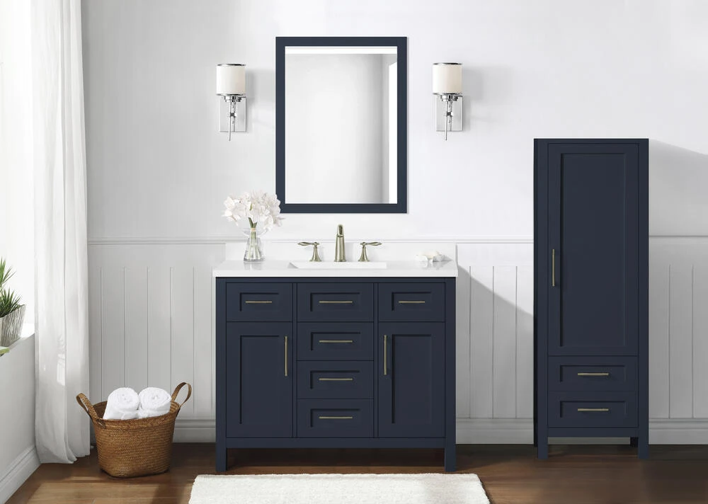 Ove Decors Michigan 20''W X 14.50"D X 60"H Midnight Blue Linen Cabinet 8 Ove Decors Michigan 20''W X 14.50"D X 60"H Midnight Blue Linen Cabinet - Image 6