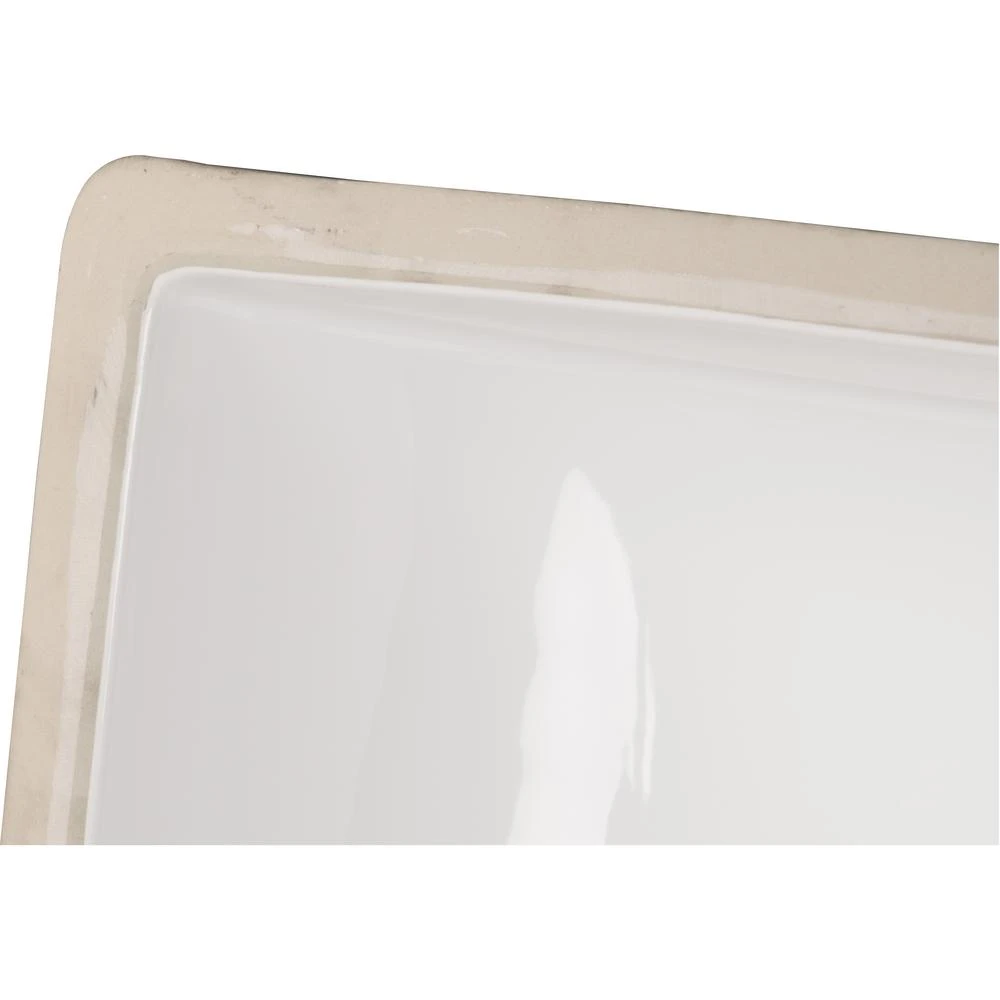 MSI Rectangle Undermount Porcelain Ceramic Bathroom Sink In White 4 MSI Rectangle Undermount Porcelain Ceramic Bathroom Sink In White - Image 2