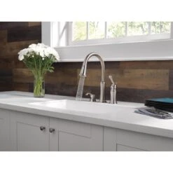 Lakeview Single-Handle Pull-Down Sprayer Kitchen Faucet With Soap Dispenser In Stainless 14 Lakeview Single-Handle Pull-Down Sprayer Kitchen Faucet With Soap Dispenser In Stainless -Master Locks Shop 4da271fdf69f18cf704a9aa17db9a06c 1800x1800