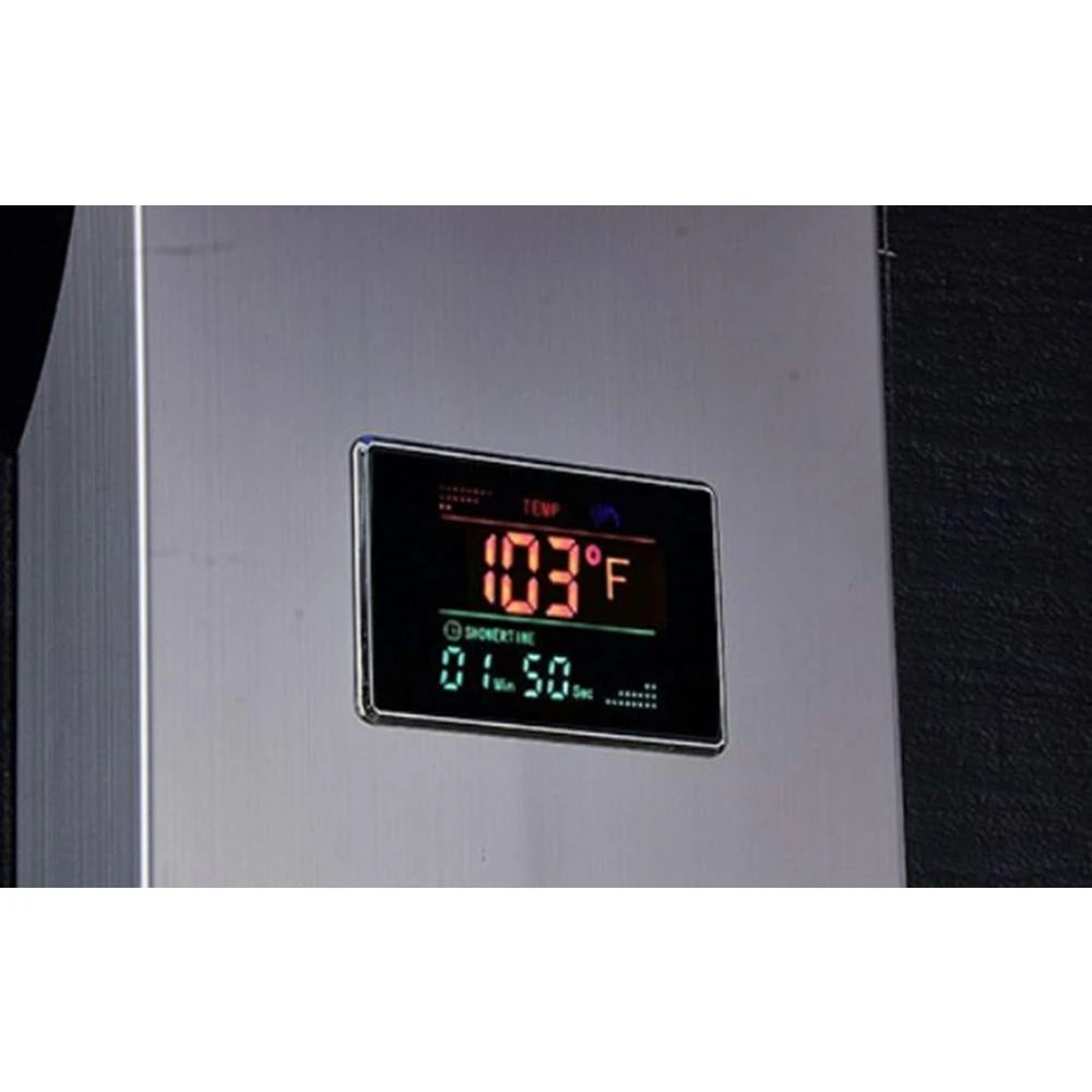 55 In. 5-Jet Shower Panel System With LED Rainfall Mist Shower Head Hand Shower Wand And Tub Spout In Brushed Nickel 6 55 In. 5-Jet Shower Panel System With LED Rainfall Mist Shower Head Hand Shower Wand And Tub Spout In Brushed Nickel - Image 4