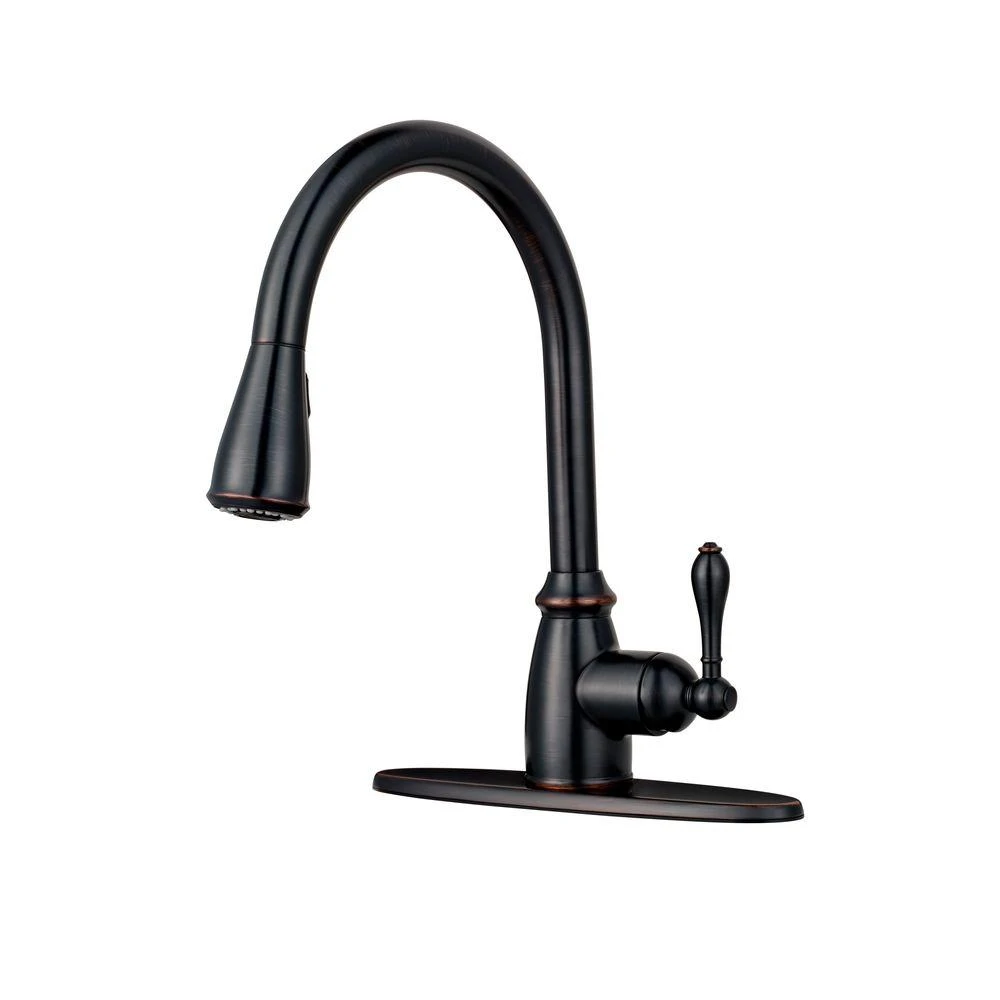 Canton Single-Handle Pull-Down Sprayer Kitchen Faucet In Tuscan Bronze 3 Canton Single-Handle Pull-Down Sprayer Kitchen Faucet In Tuscan Bronze