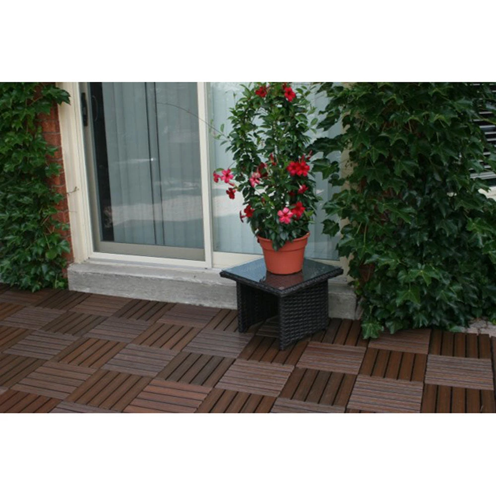 EON Ultra 12"x12" Polymer Interlocking Deck Balcony Tiles, Dark Brown (10 Pack) 5 EON Ultra 12"x12" Polymer Interlocking Deck Balcony Tiles, Dark Brown (10 Pack) - Image 3