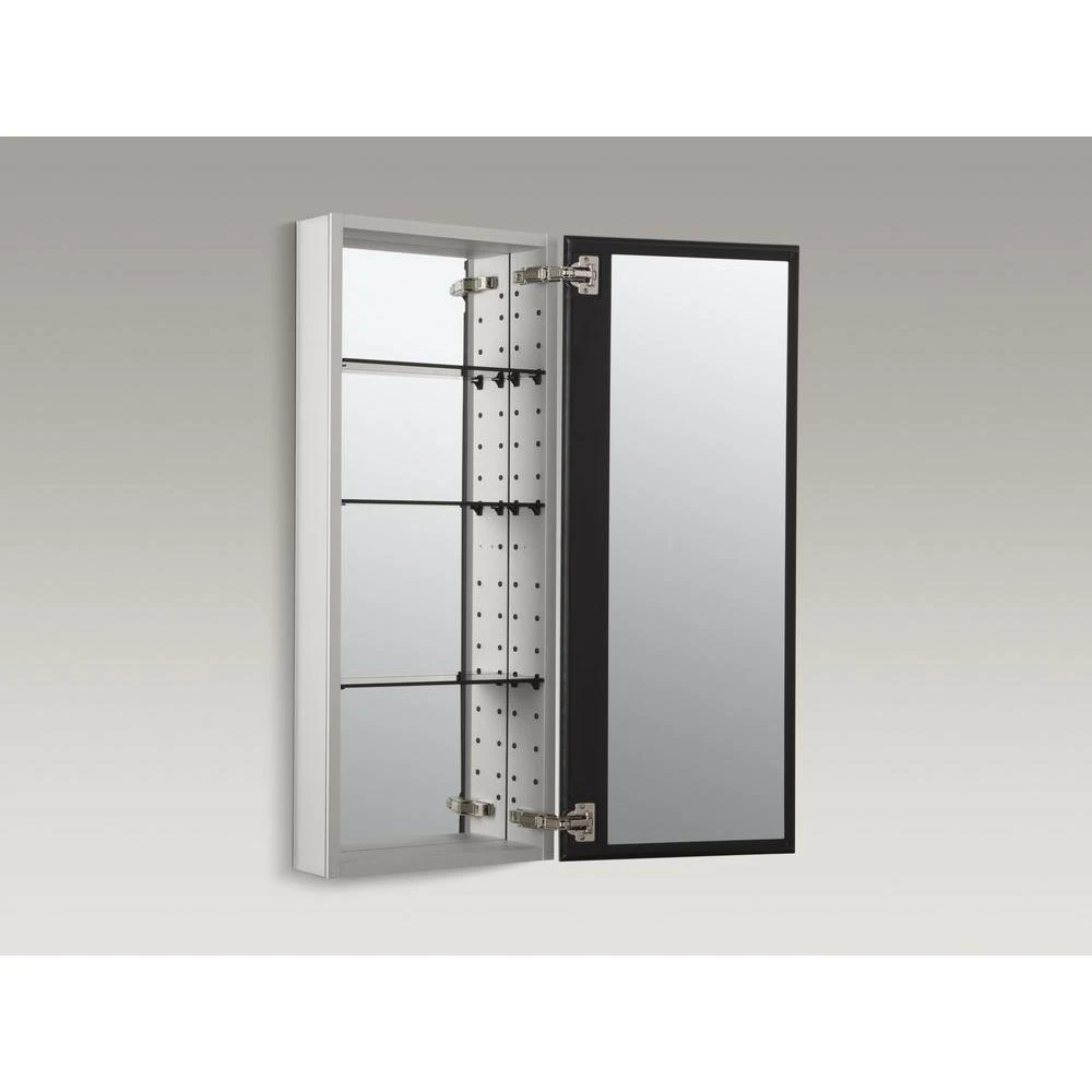 Catalan 15 In. W X 36 In. H Aluminum Single-Door Recessed Or Surface Mount Medicine Cabinet 6 Catalan 15 In. W X 36 In. H Aluminum Single-Door Recessed Or Surface Mount Medicine Cabinet - Image 4