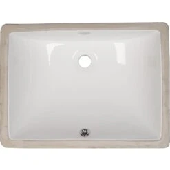 MSI Rectangle Undermount Porcelain Ceramic Bathroom Sink In White