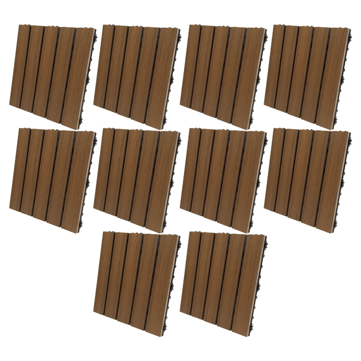EON Ultra 12"x12" Polymer Interlocking Deck Balcony Tiles, Dark Brown (10 Pack) 4 EON Ultra 12"x12" Polymer Interlocking Deck Balcony Tiles, Dark Brown (10 Pack) - Image 2