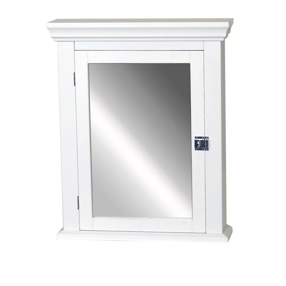 Early American 22-1/4 In. W X 27 In. H X 5-7/8 In. D Framed Surface-Mount Bathroom Medicine Cabinet In White 3 Early American 22-1/4 In. W X 27 In. H X 5-7/8 In. D Framed Surface-Mount Bathroom Medicine Cabinet In White