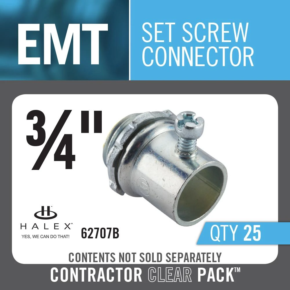 3/4 In. Electrical Metallic Tube (EMT) Set-Screw Connectors (25-Pack) 5 3/4 In. Electrical Metallic Tube (EMT) Set-Screw Connectors (25-Pack) - Image 3