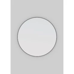 36 In. X 36 In. Round Black Stainless Steel Framed Mirror