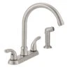 Builders 2-Handle Standard Kitchen Faucet With Sprayer In Stainless Steel