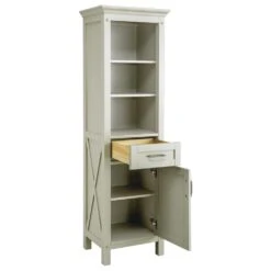 Foremost® Rayna 20"W X 15"D X 68"H Gray Linen Cabinet 14 Foremost® Rayna 20"W X 15"D X 68"H Gray Linen Cabinet -Master Locks Shop 6050440 Angle Open 1 1800x1800
