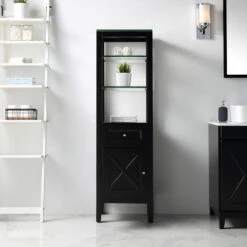 Ove Decors Aspen 18''W X 14"D X 61"H Espresso Linen Cabinet -Master Locks Shop 6054009 P ALT2 1800x1800