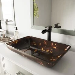 VIGO Glass Vessel Bathroom Sink In Russet And Niko Faucet Set In Antique Rubbed Bronze -Master Locks Shop 609e089c02e8100f9fed57d6f370950c 1800x1800